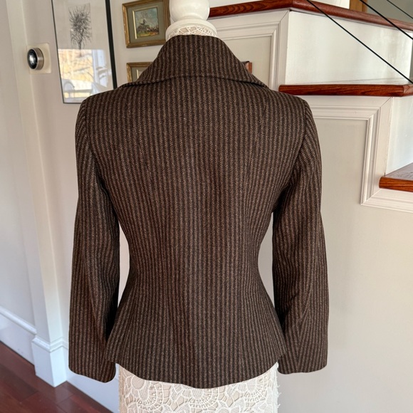 DAVIDE CENCI Brown Stripe Wool & Cashmere Blazer Sz 8 - Picture 2 of 6